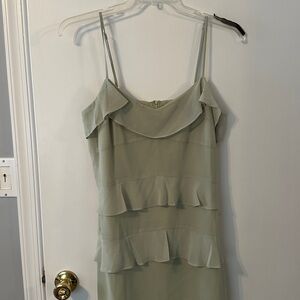 Elegant Green Ruffle Dress